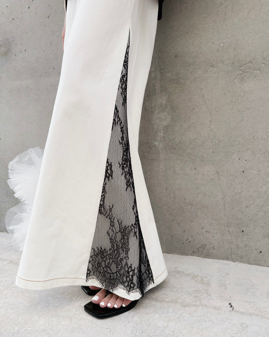 aalis WALLS SS26 wide leg with lace denim jeans (White Lace)