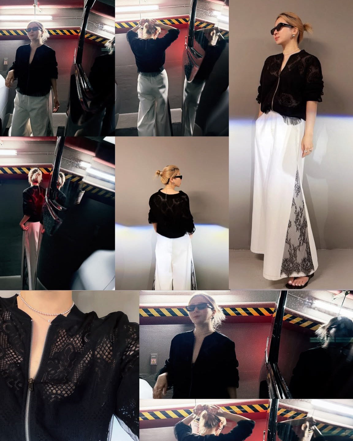 aalis WALLS SS26 wide leg with lace denim jeans (White Lace)