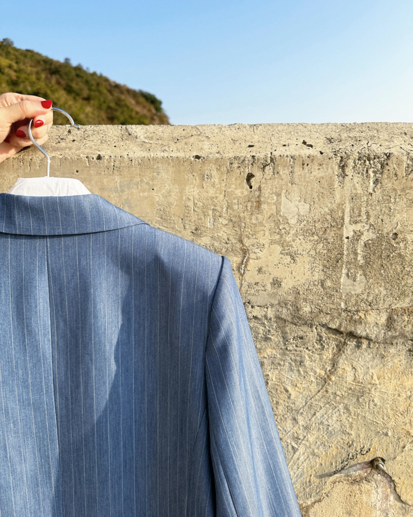 aalis MONI STRIPE SS26 blazer (Blue Denim)