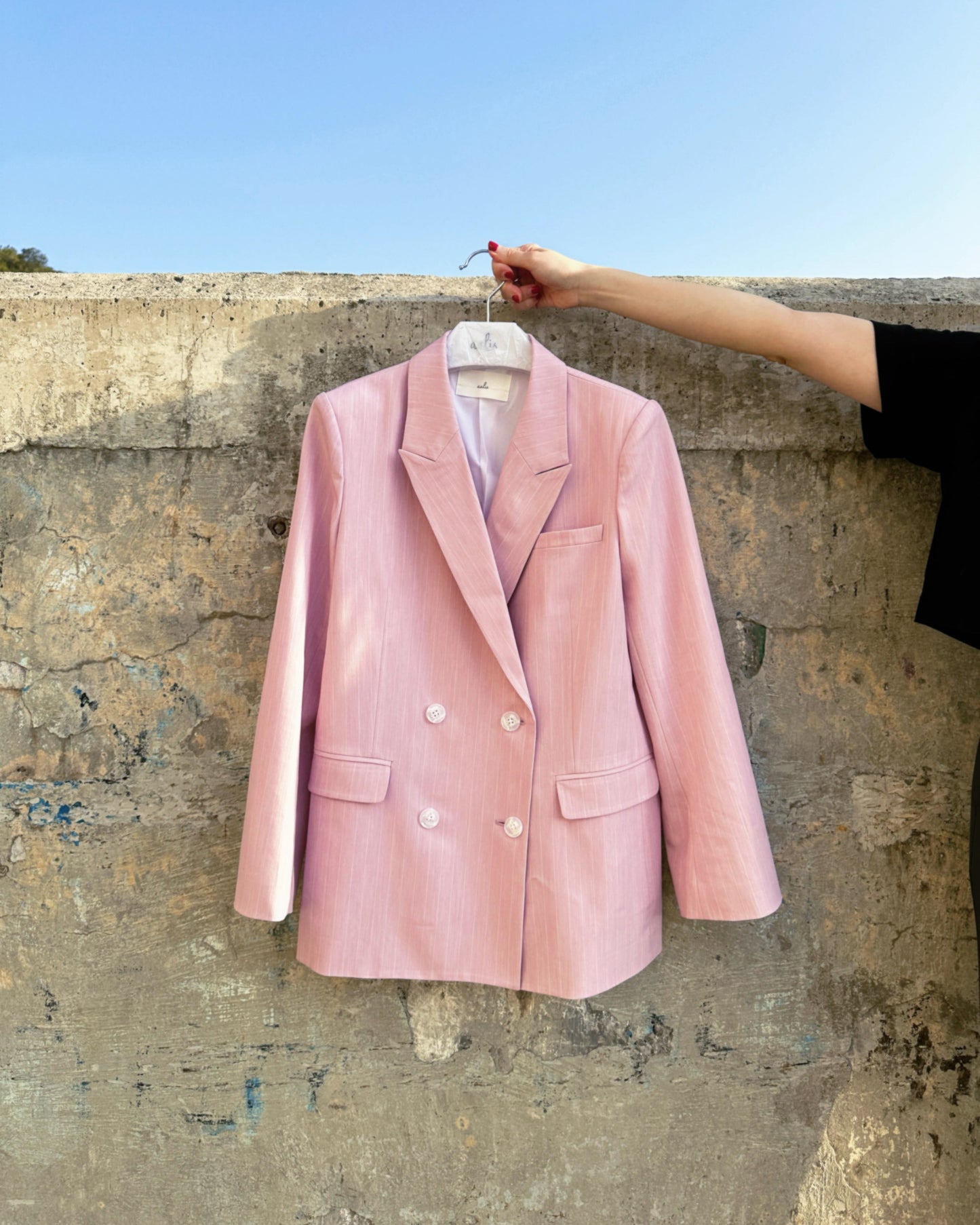 aalis MONI STRIPE SS26 blazer (Lt Pink)