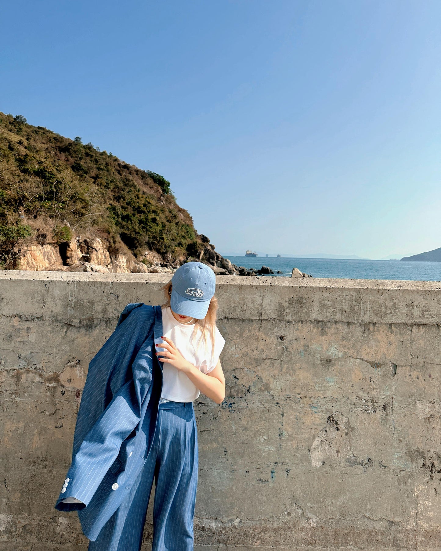 aalis MONI STRIPE SS26 blazer (Blue Denim)