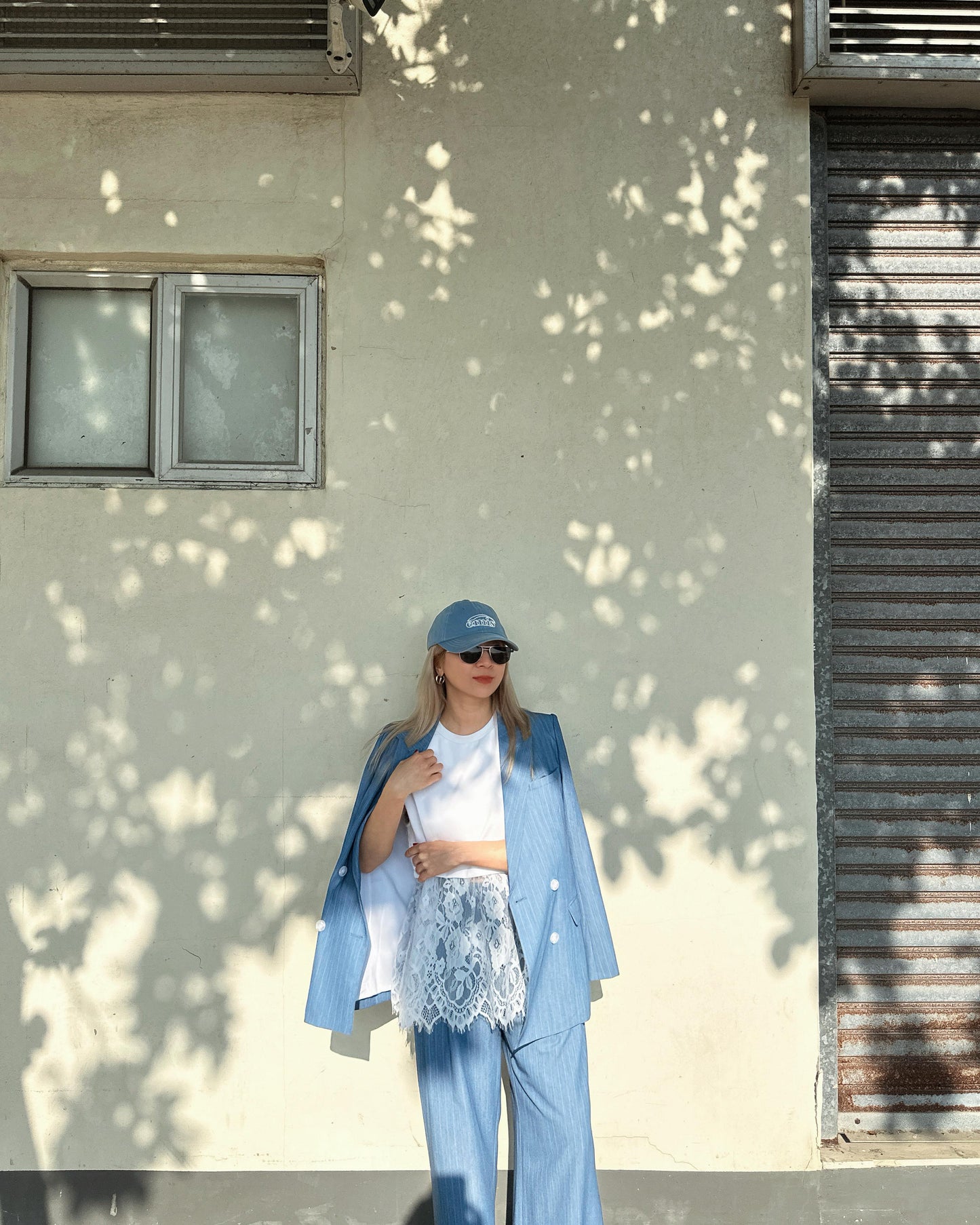 aalis MONI STRIPE SS26 blazer (Blue Denim)