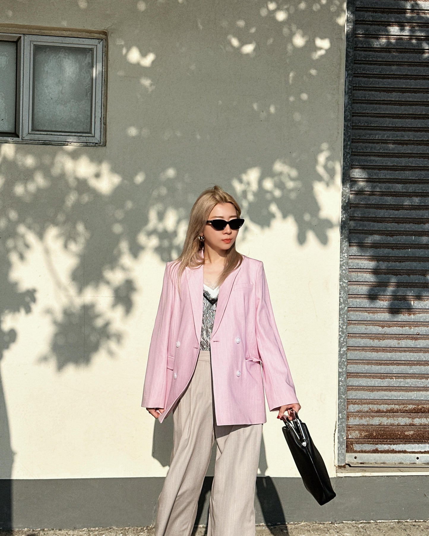 aalis MONI STRIPE SS26 blazer (Lt Pink)