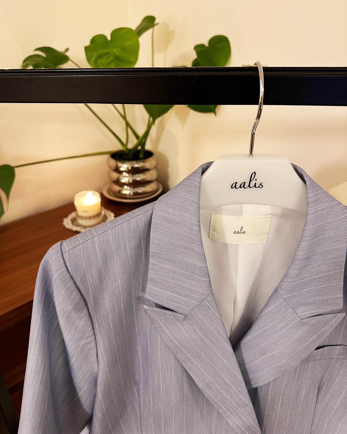 aalis MONI STRIPE short sleeves blazer (Lt Denim)