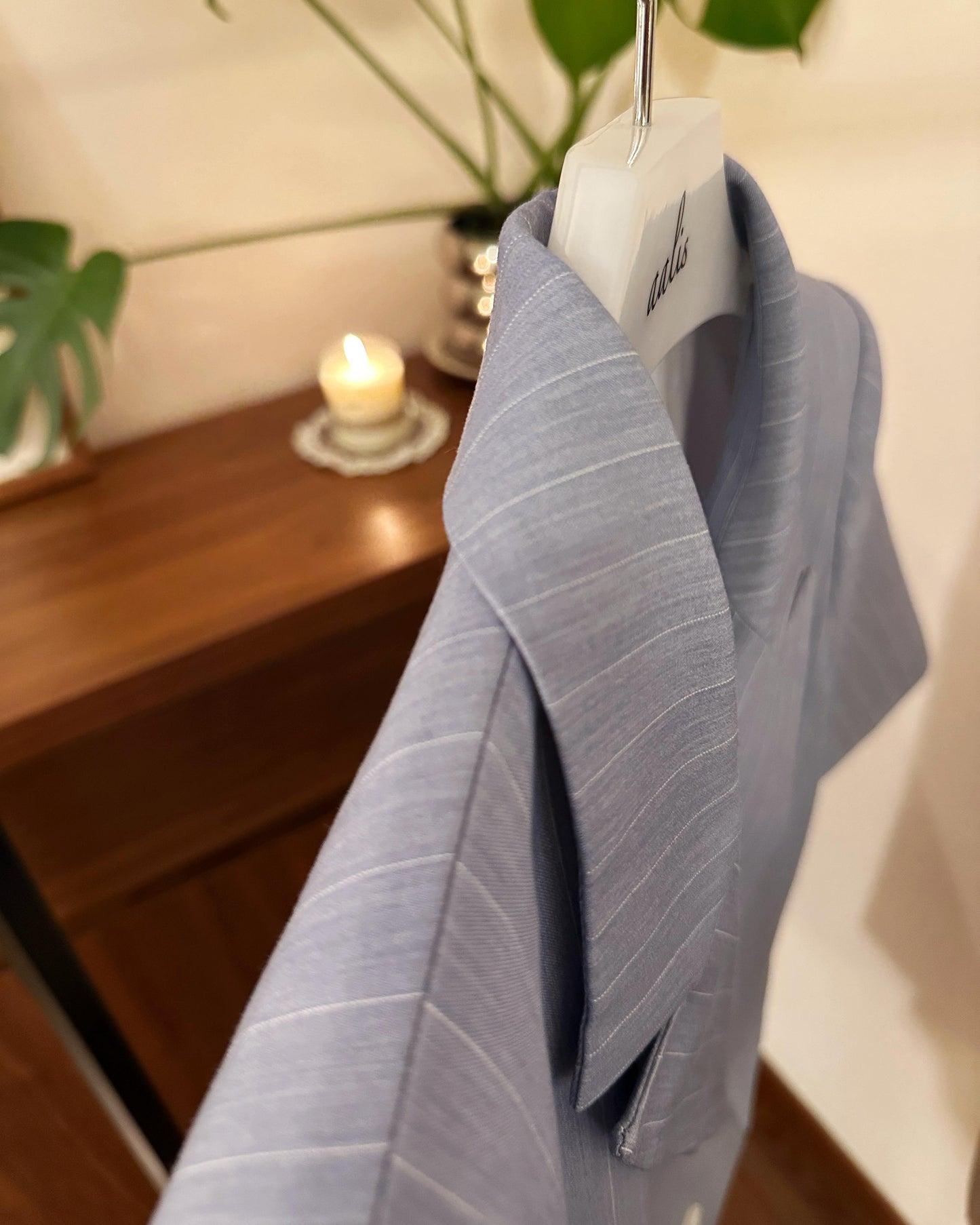 aalis MONI STRIPE short sleeves blazer (Lt Denim)