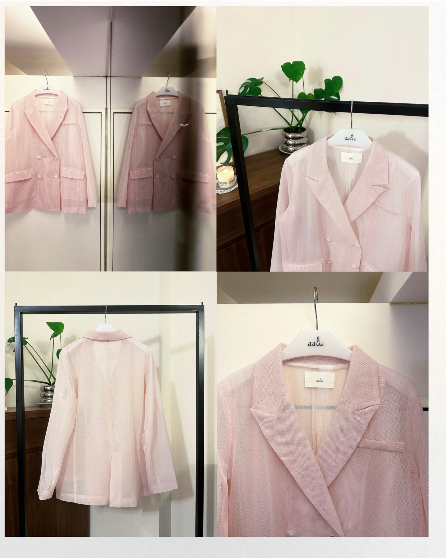 aalis MONI NET SS26 blazer (Lt Pink)