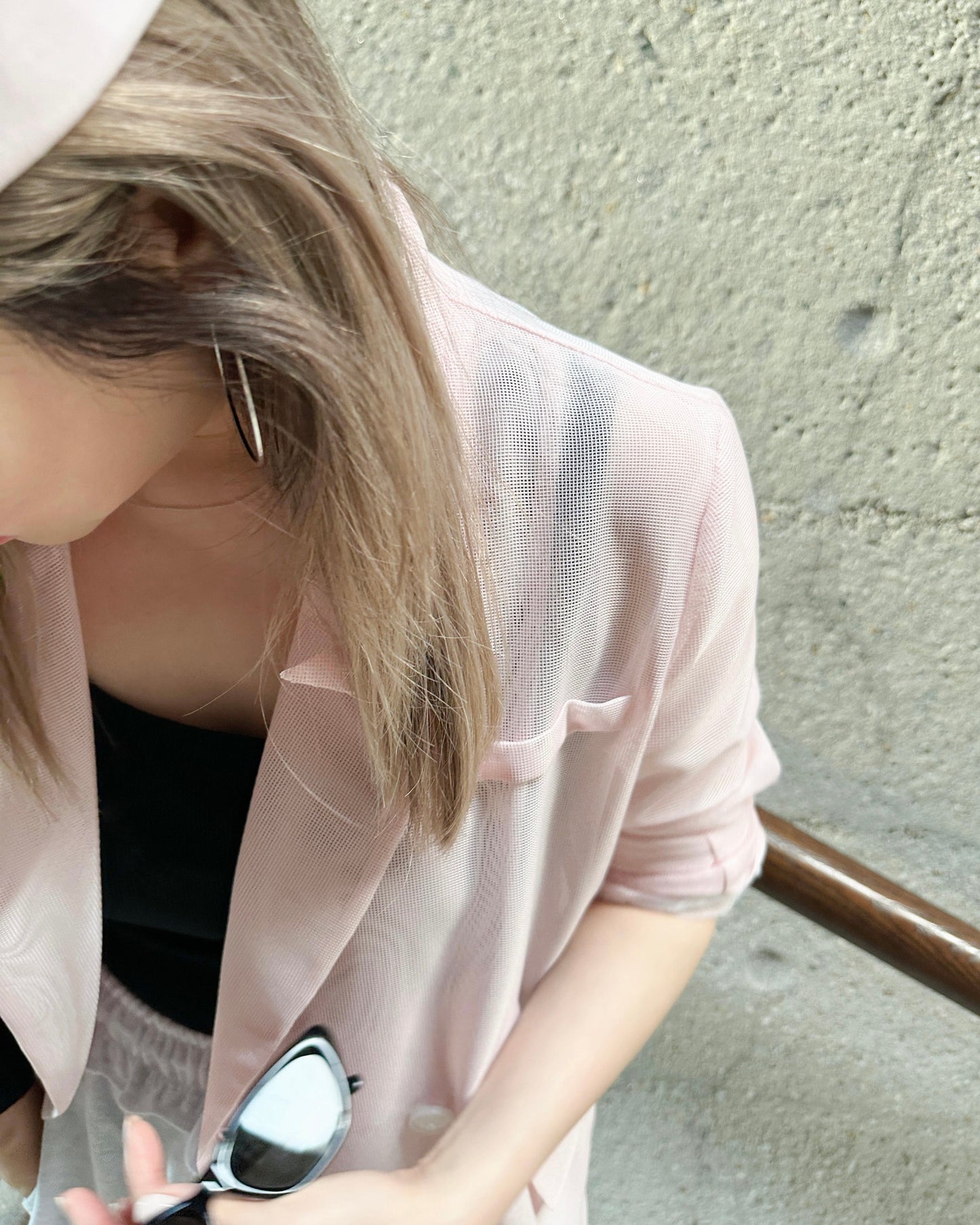 aalis MONI NET SS26 blazer (Lt Pink)
