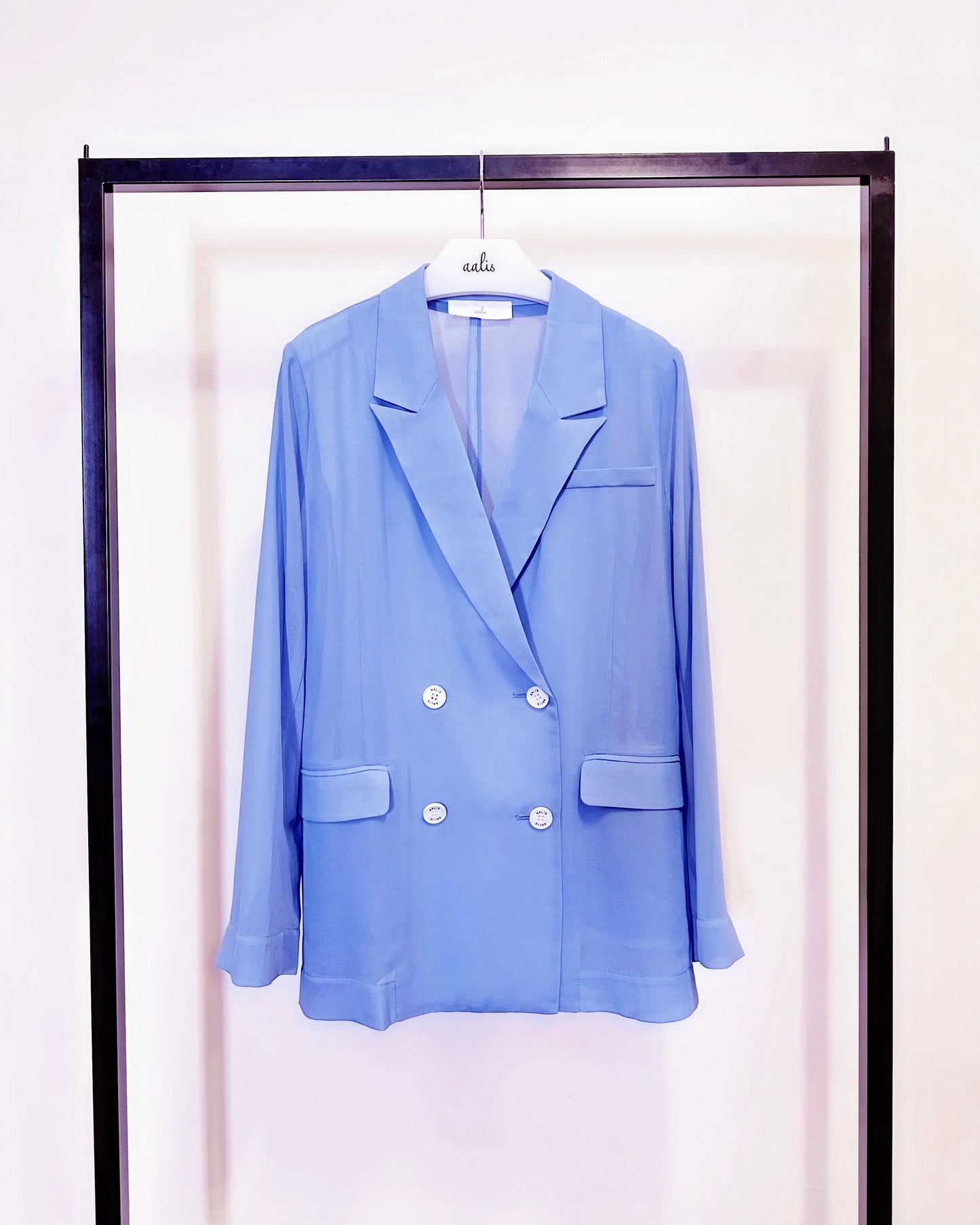aalis MONI SS26 chiffon blazer (Blue Denim)