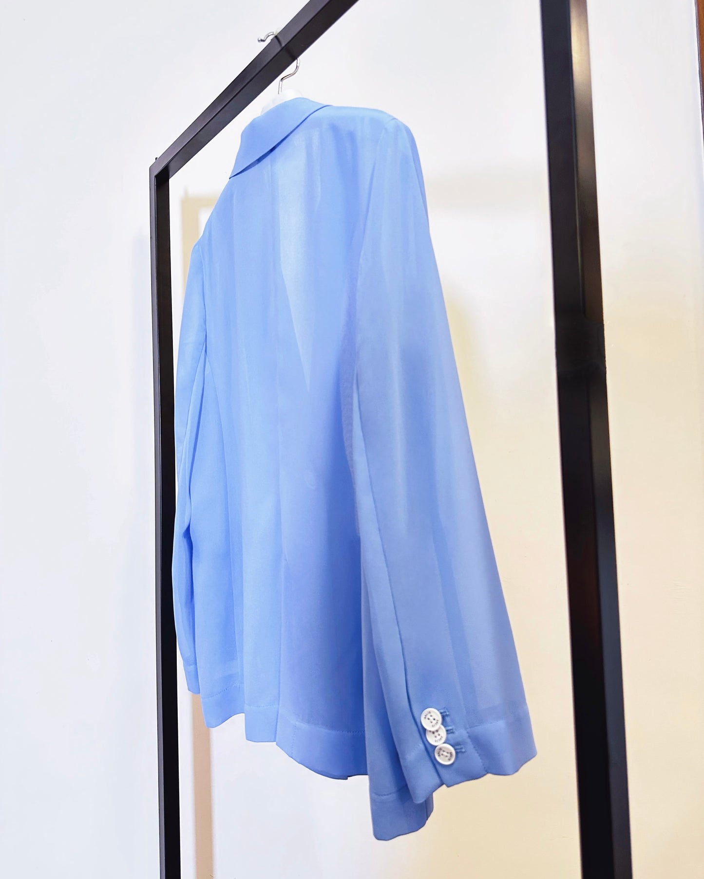 aalis MONI SS26 chiffon blazer (Blue Denim)