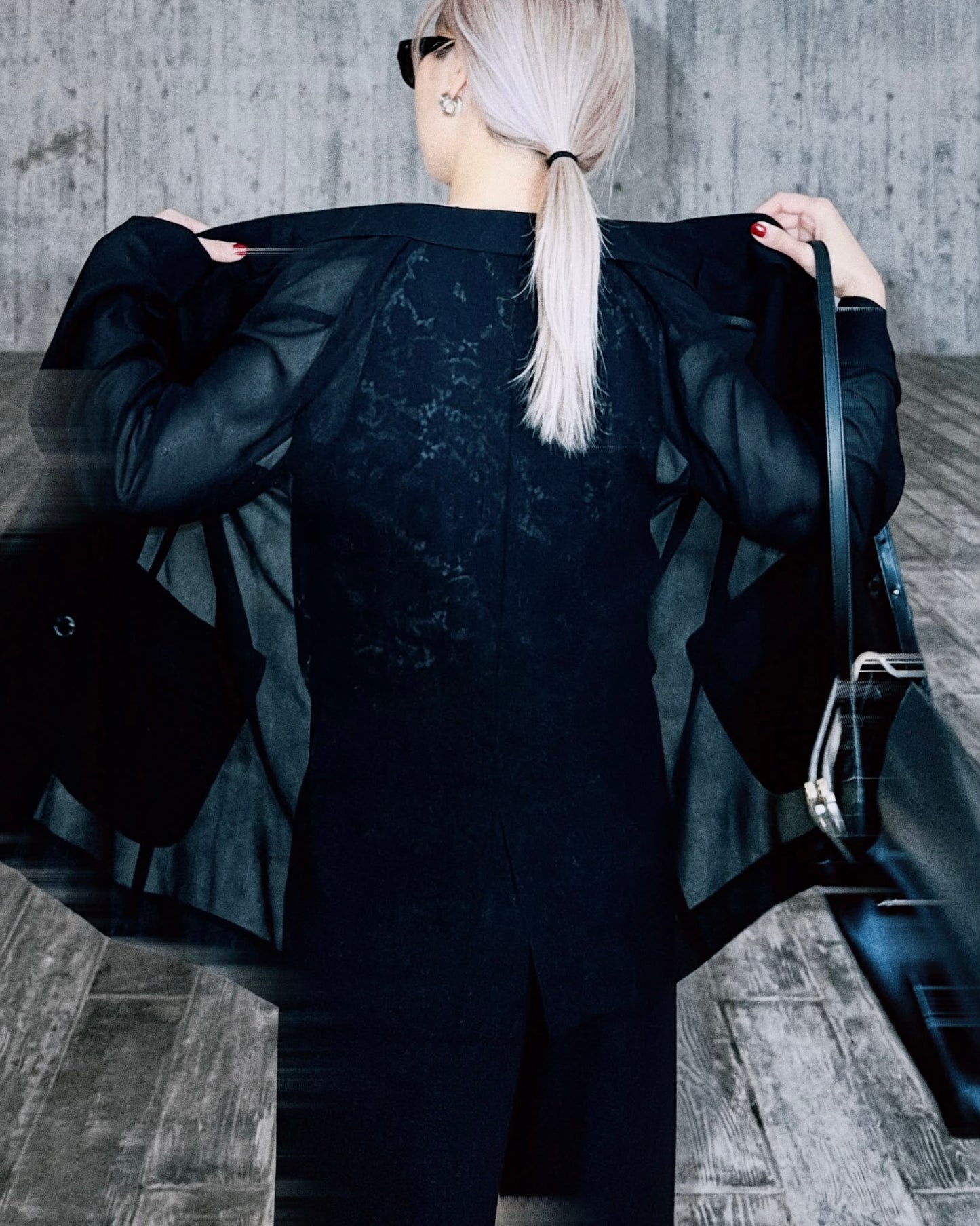 aalis MONI CHI SS26 chiffon blazer (Black)