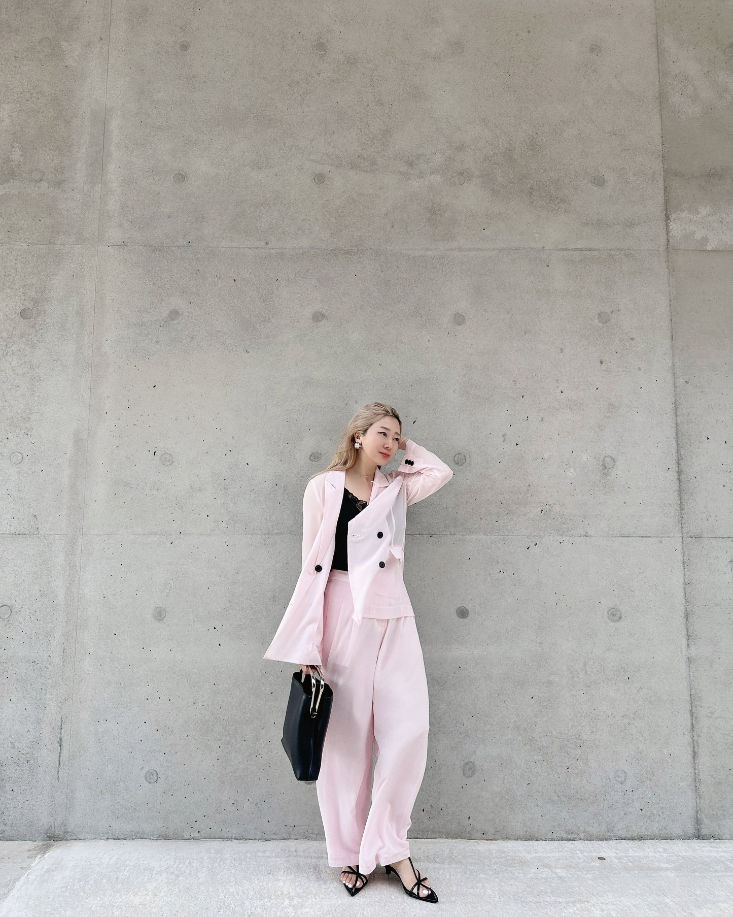 aalis MONI SS26 chiffon blazer (Light Pink)