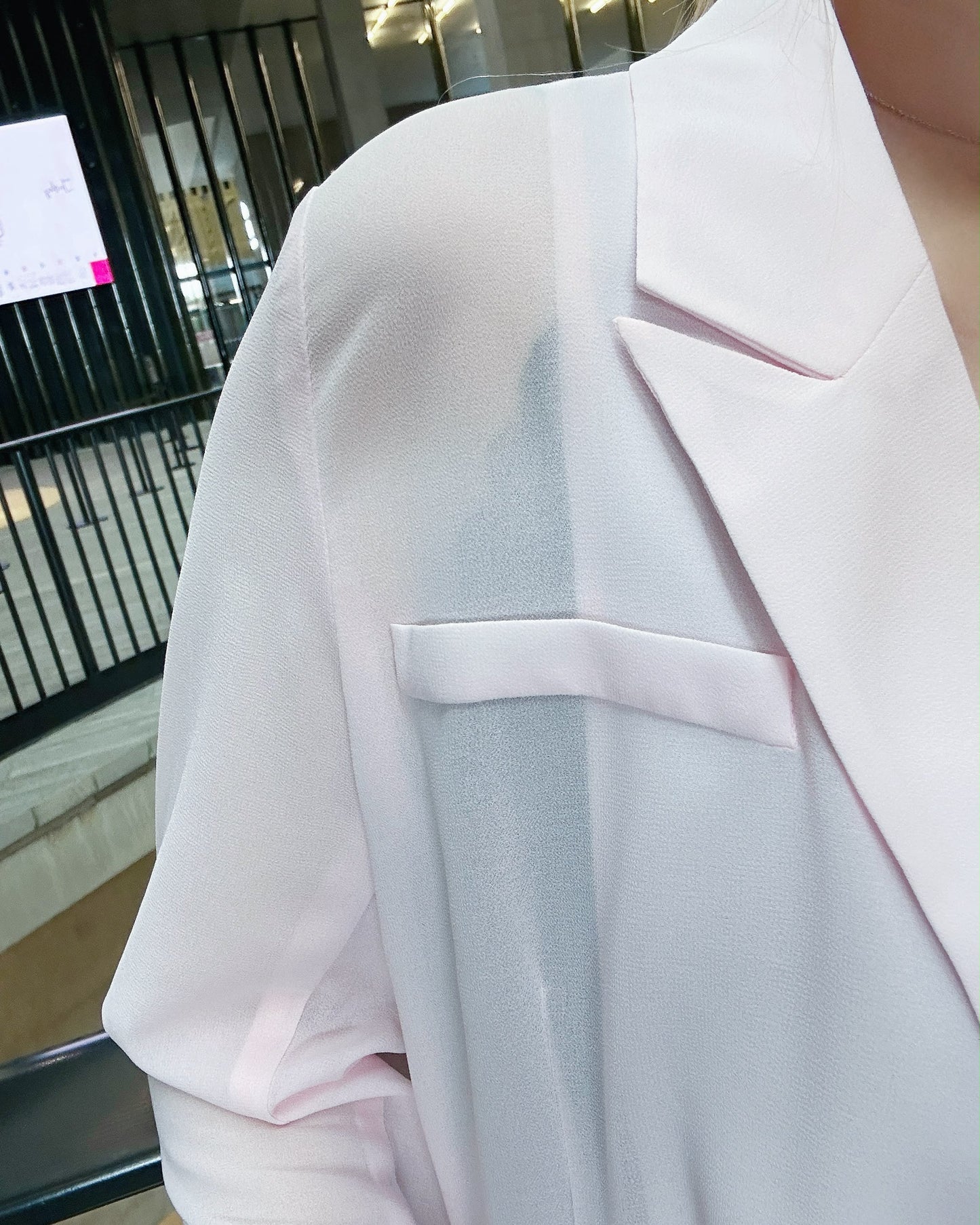 aalis MONI SS26 chiffon blazer (Light Pink)