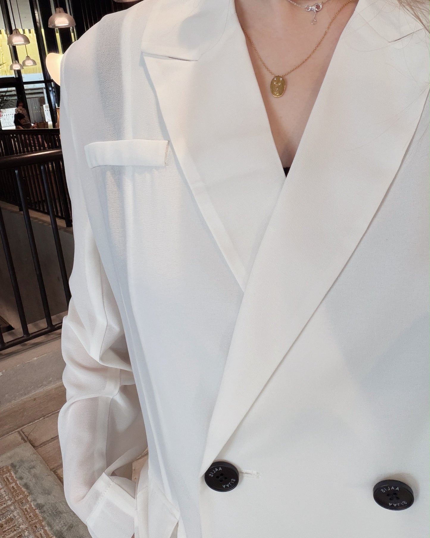 aalis MONI SS26 chiffon blazer (Ivory)