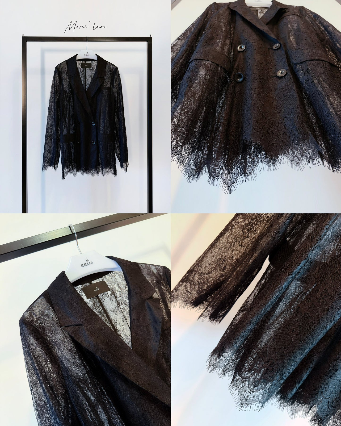 aalis MONI LACE FW26 lace blazer (Black Lace)