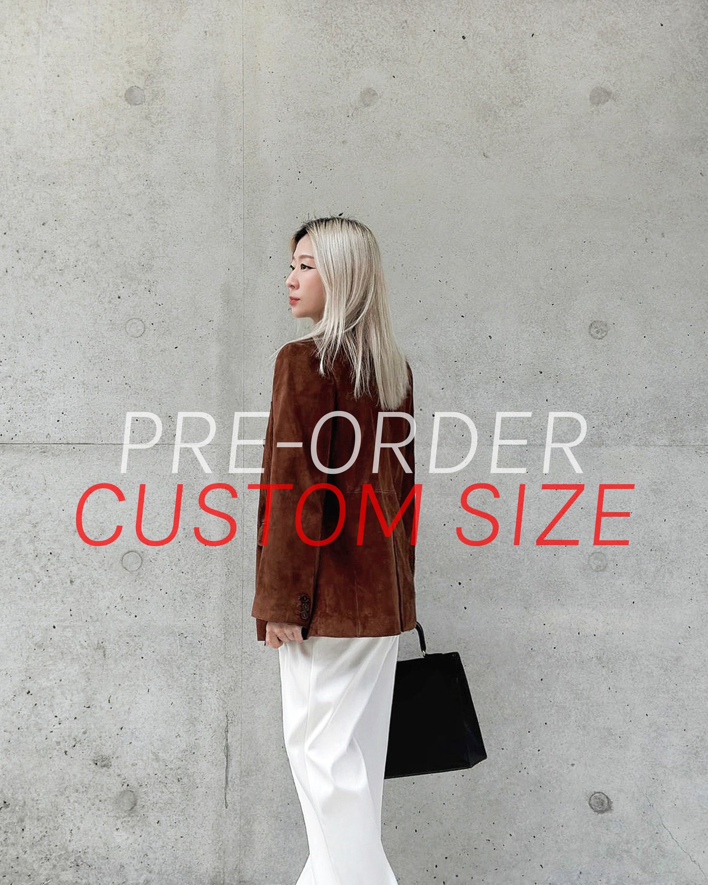 (Pre-order) aalis MONI suede leather blazer (Camel) (Custom size)