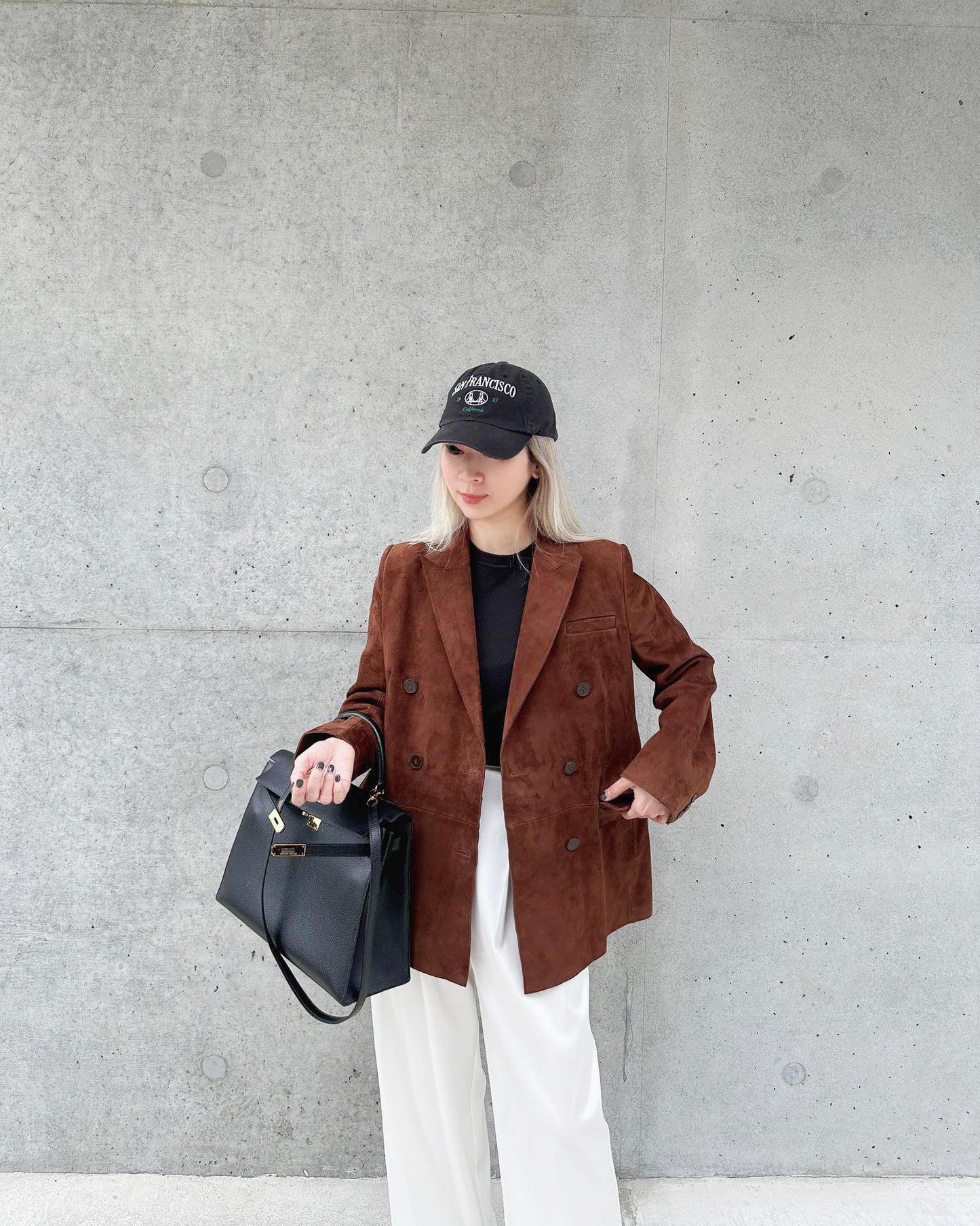 (Pre-order) aalis MONI suede leather blazer (Camel) (Custom size)