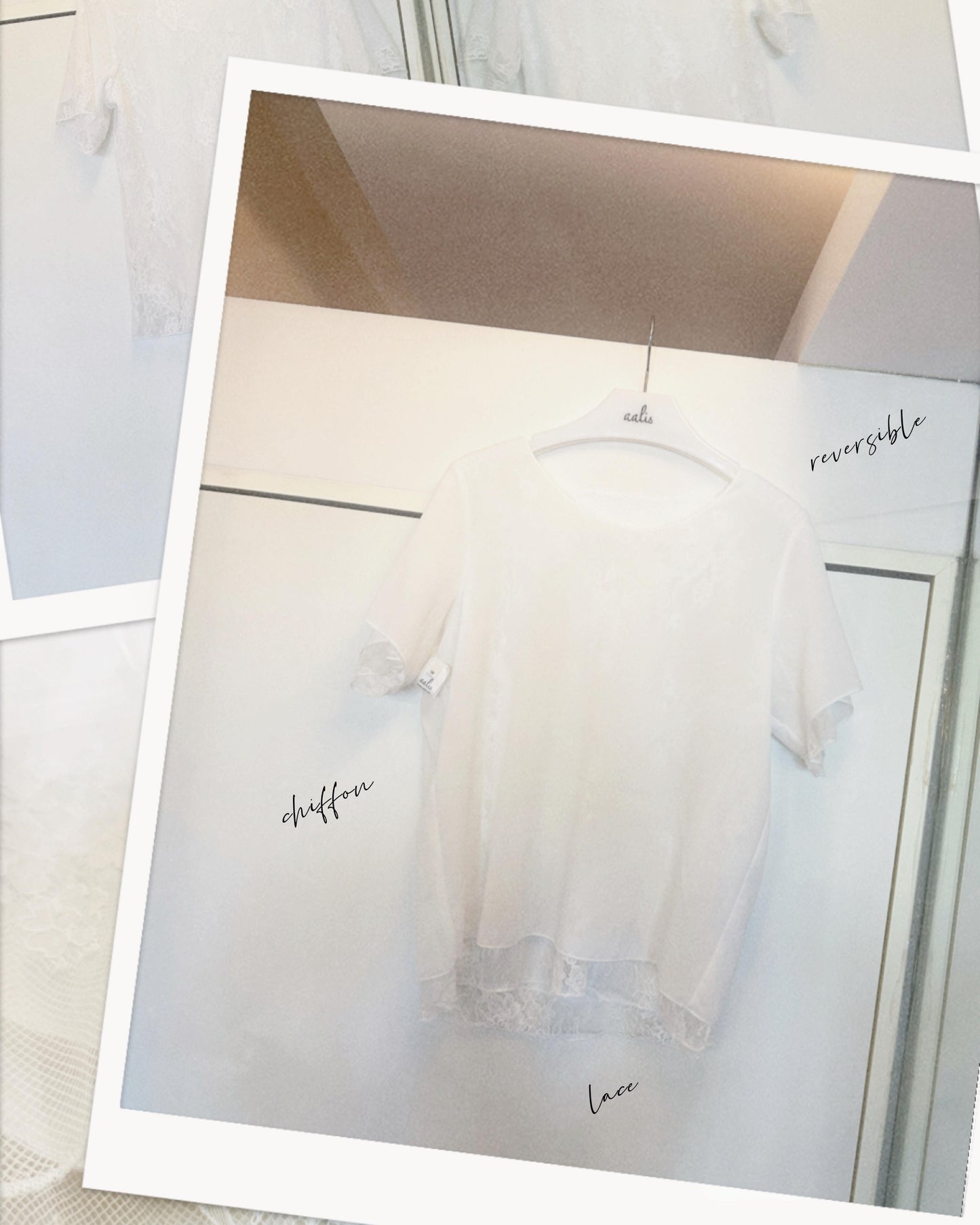 aalis KIM short sleeves lace layered tee (White)