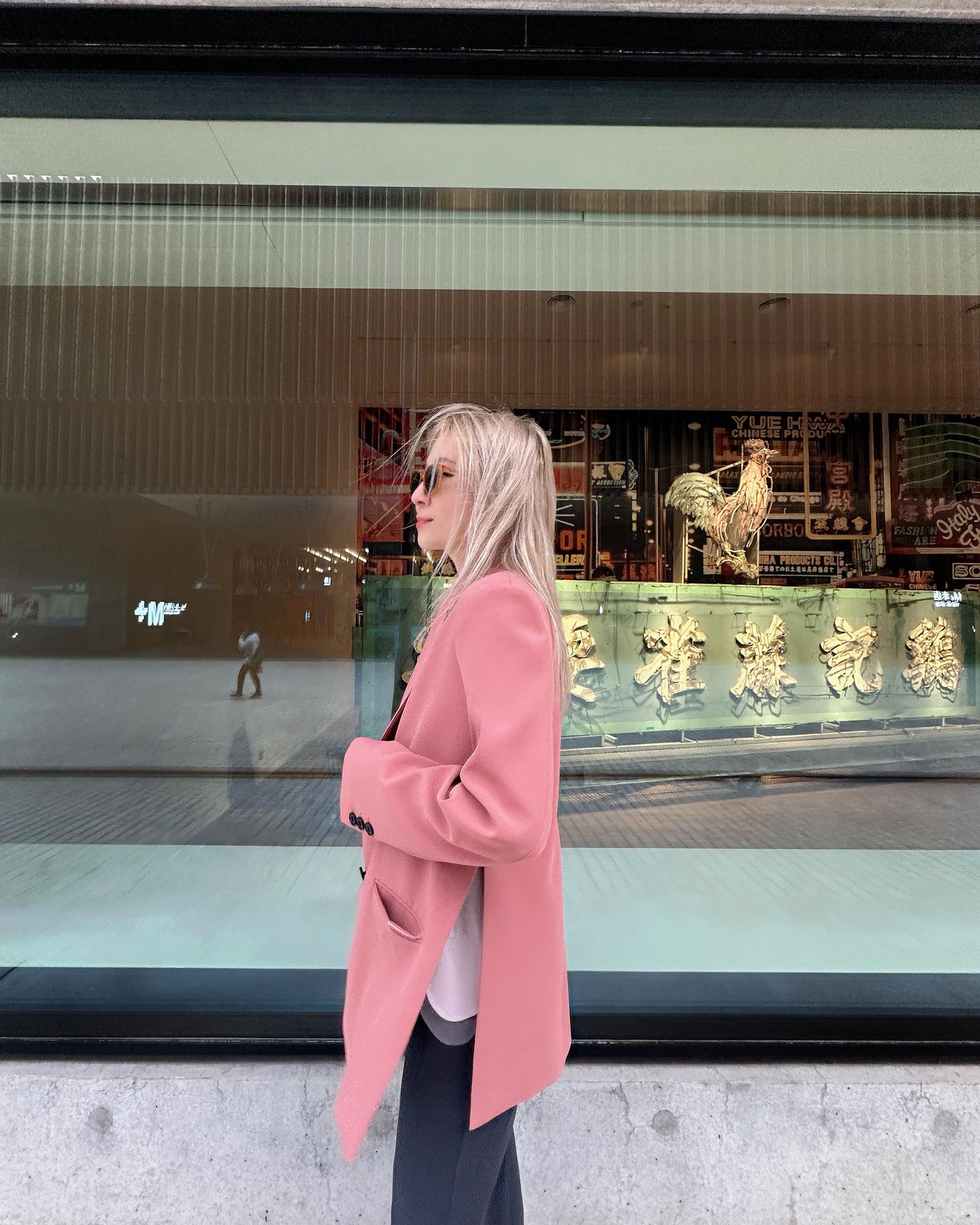 aalis MEE SS26 both side slit suiting blazer (Pink)