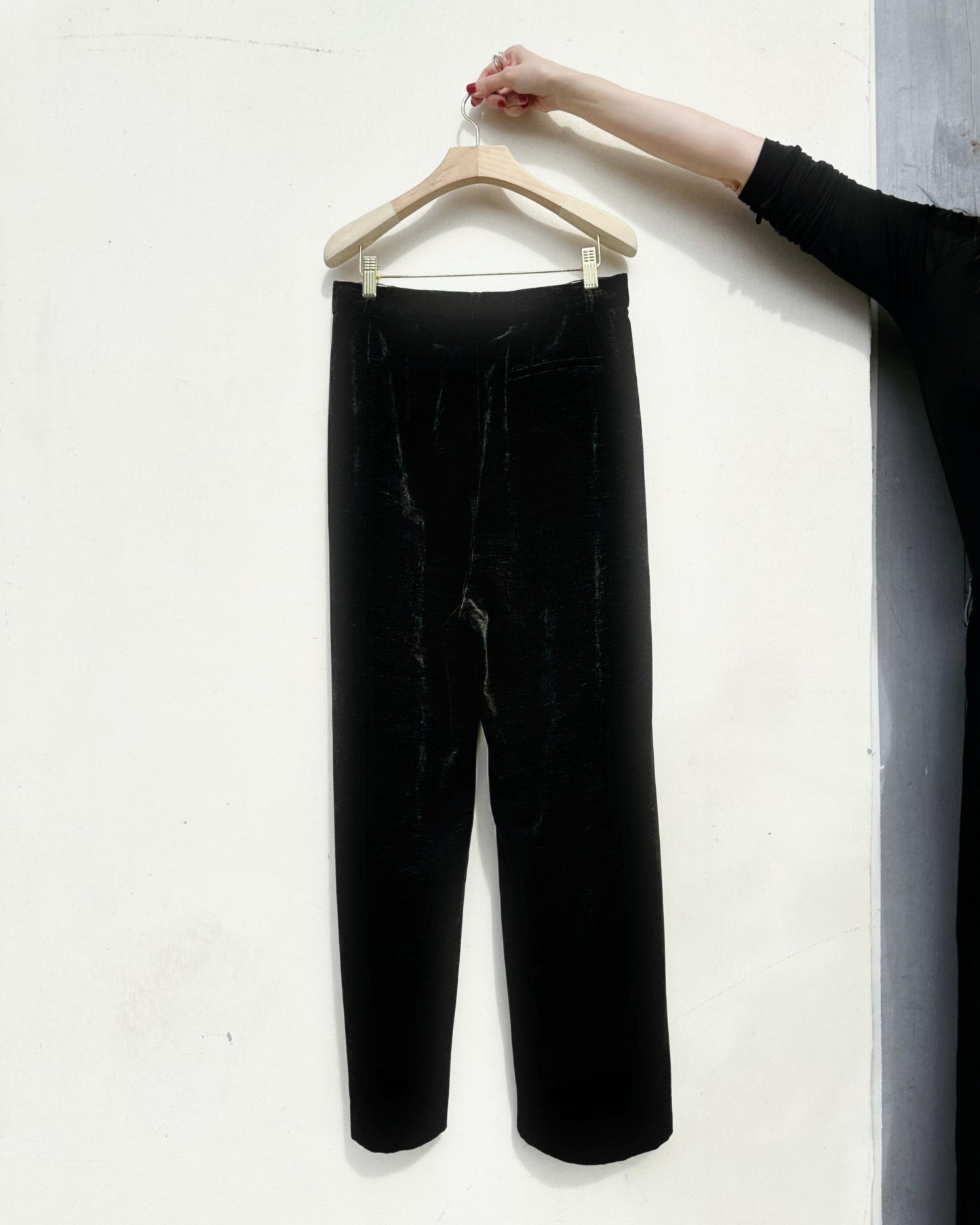 aalis TEO VELVET wide legs pants (Black)