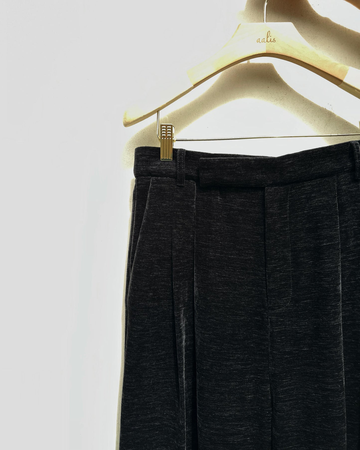 aalis TEO VELVET wide legs pants (Black)