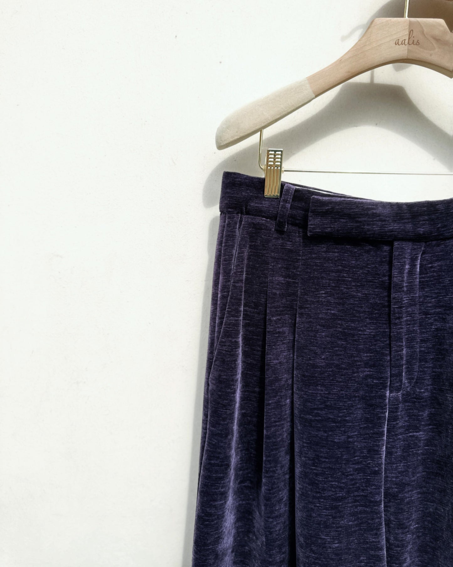 aalis TEO VELVET wide legs pants (Purple Blue)