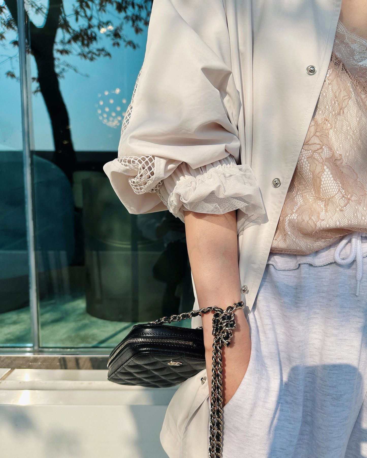 aalis NEAS SS26 double layer lace camisole (Pink Mix)