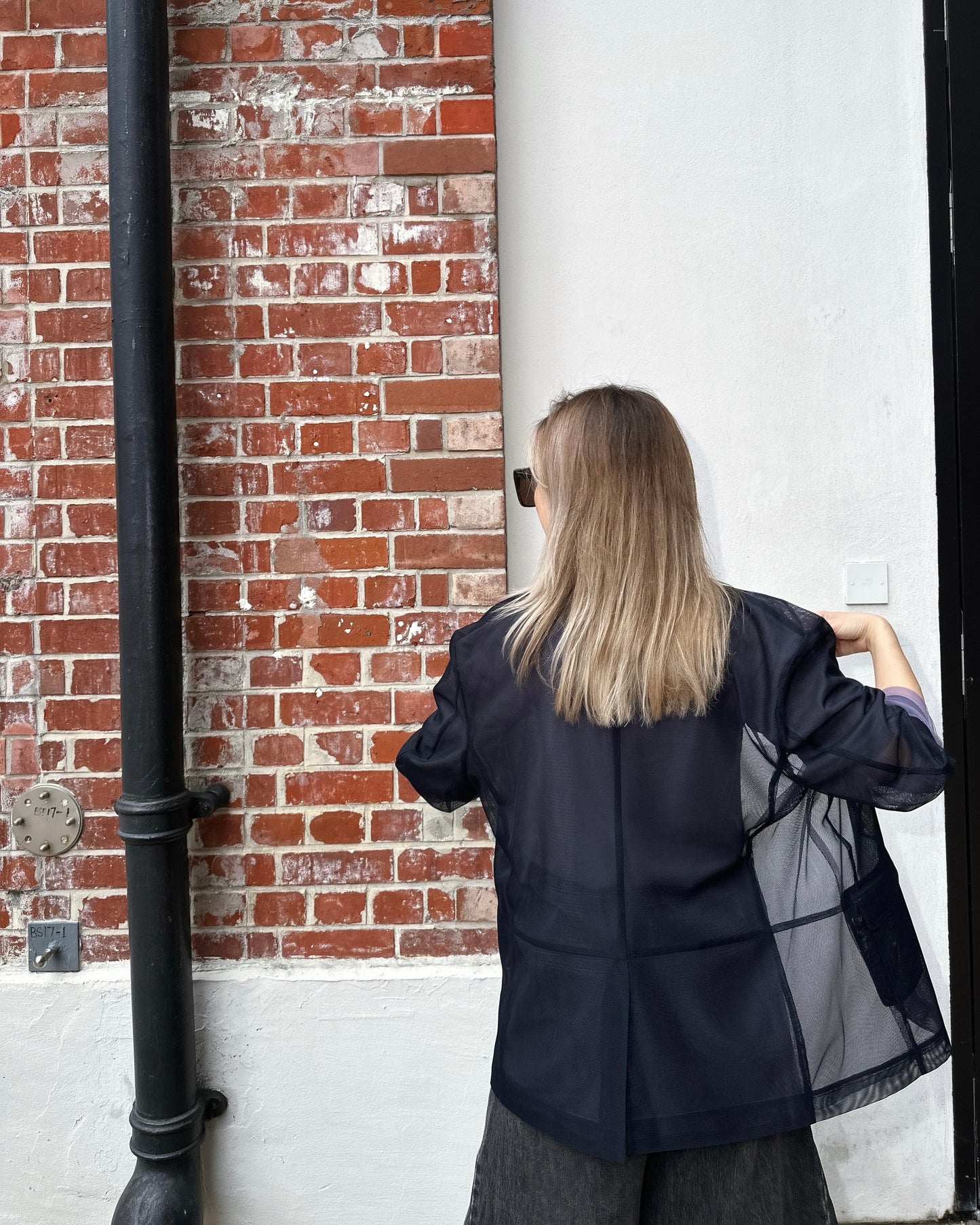 aalis DELLA NET SS26 oversized blazer (Midnight Blue)
