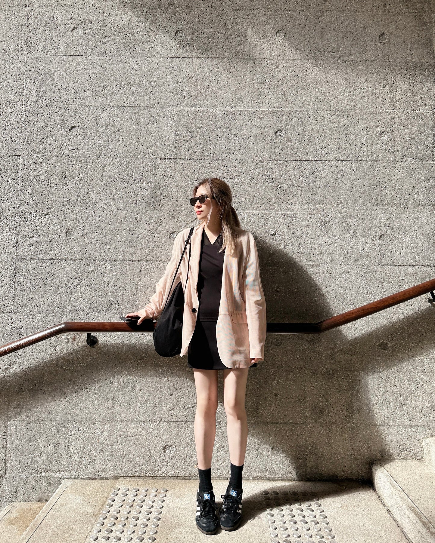 (Pre-order) aalis DELLA NET SS26 oversized blazer (Light Peach)