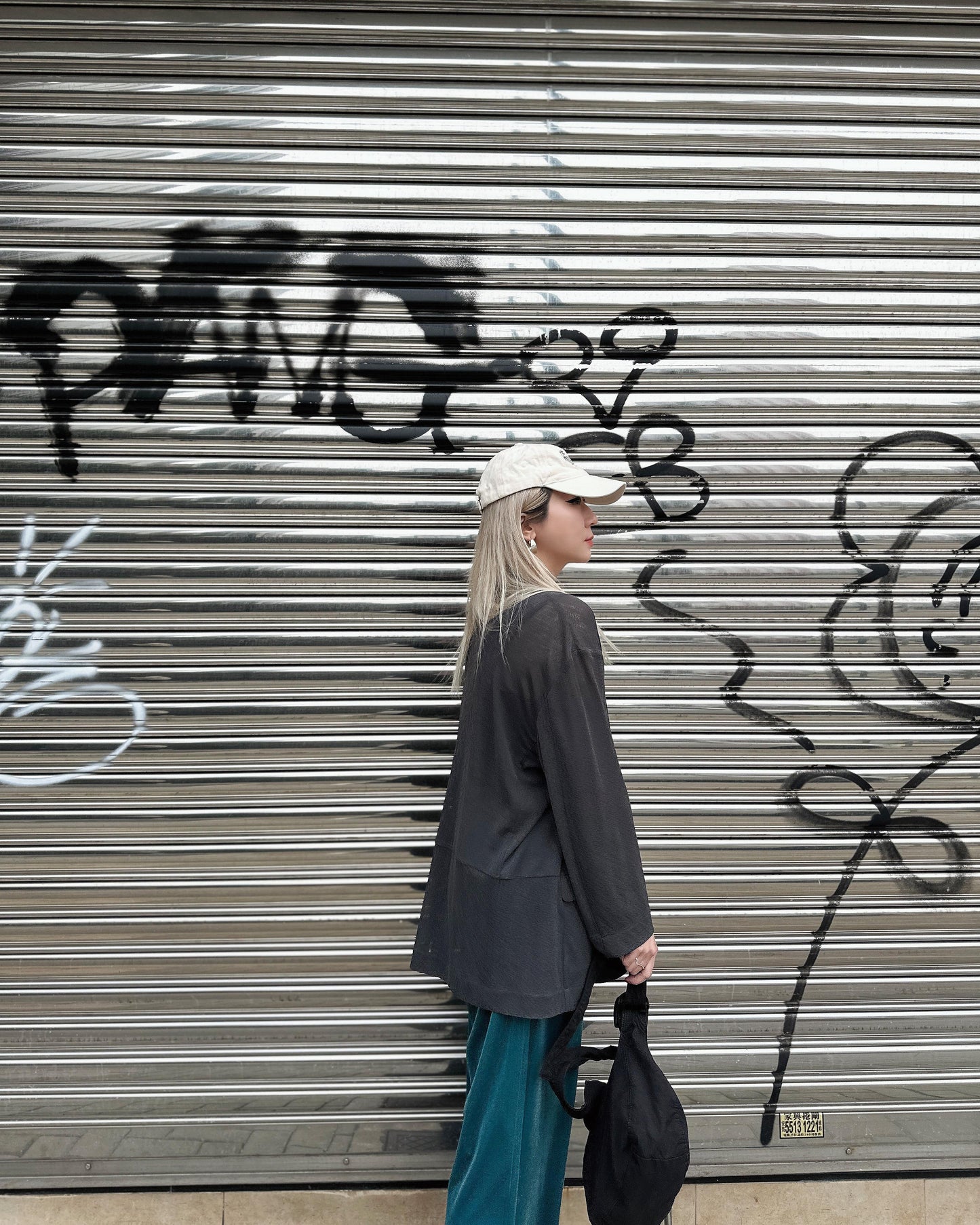 aalis DELLA BO SS26 burnout blazer (Grey)