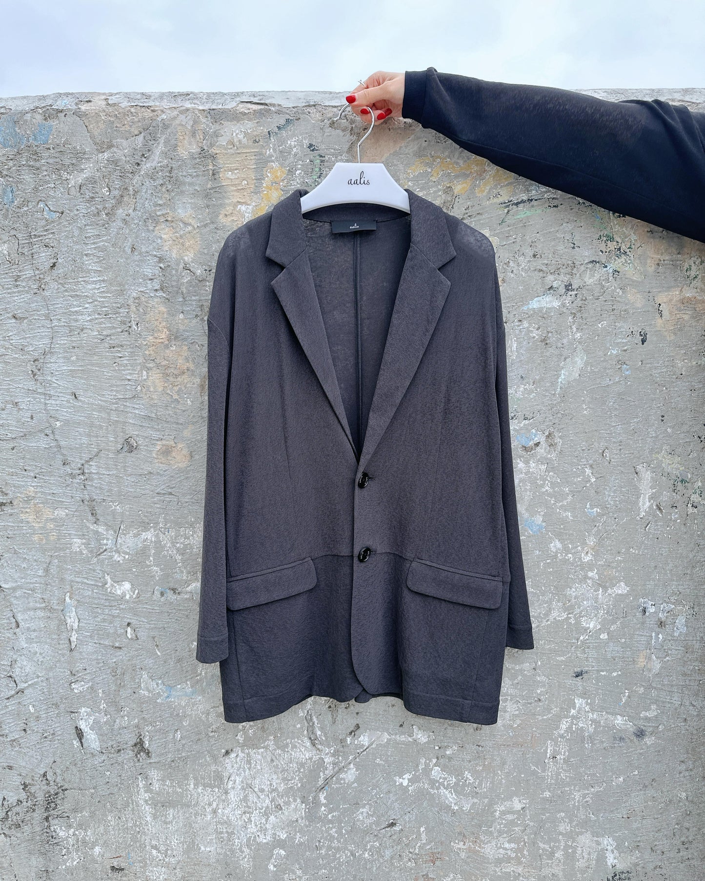 aalis DELLA BO SS26 burnout blazer (Grey)