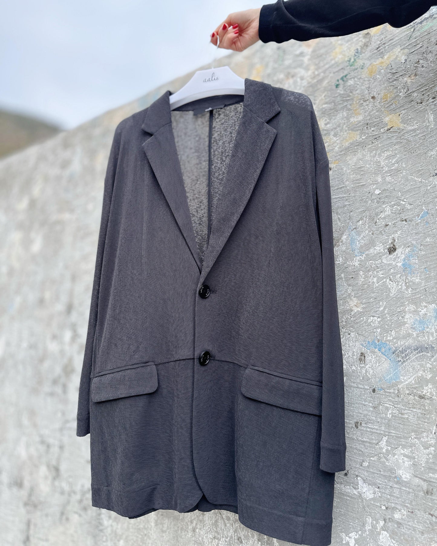 aalis DELLA BO SS26 burnout blazer (Grey)