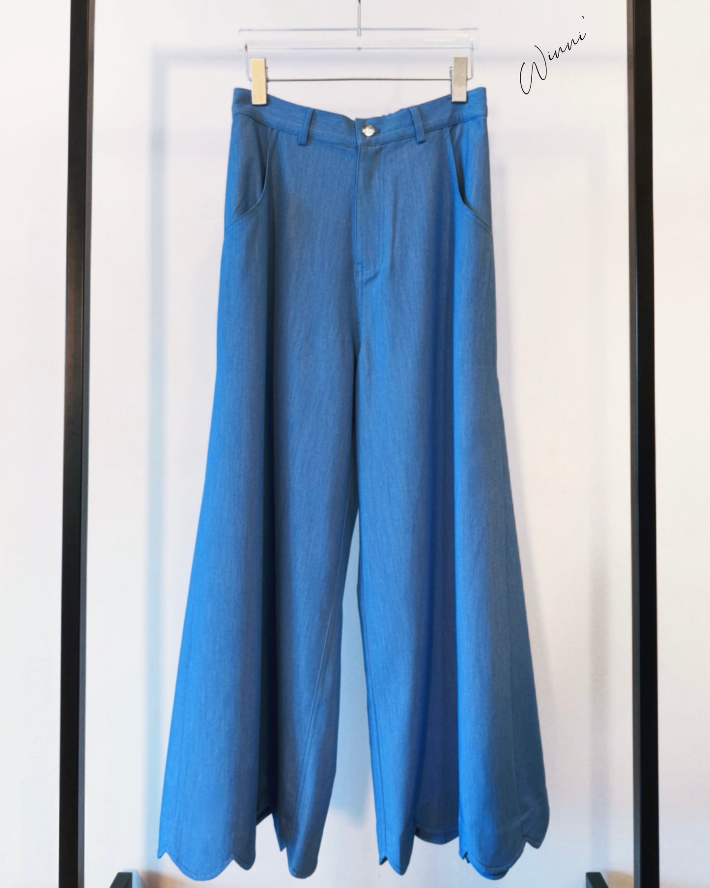 aalis WINNI SOFT scallop edge pants (Light Denim)