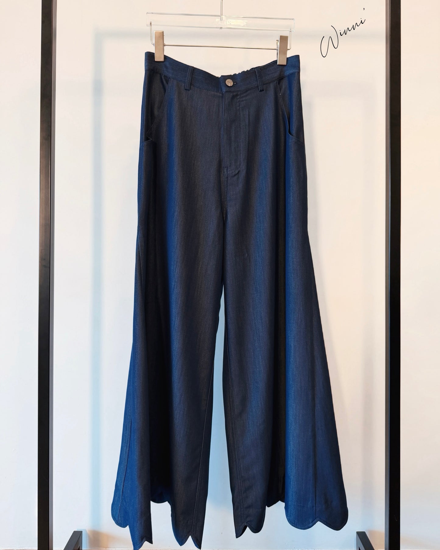 aalis WINNI SOFT scallop edge pants (Denim Blue)
