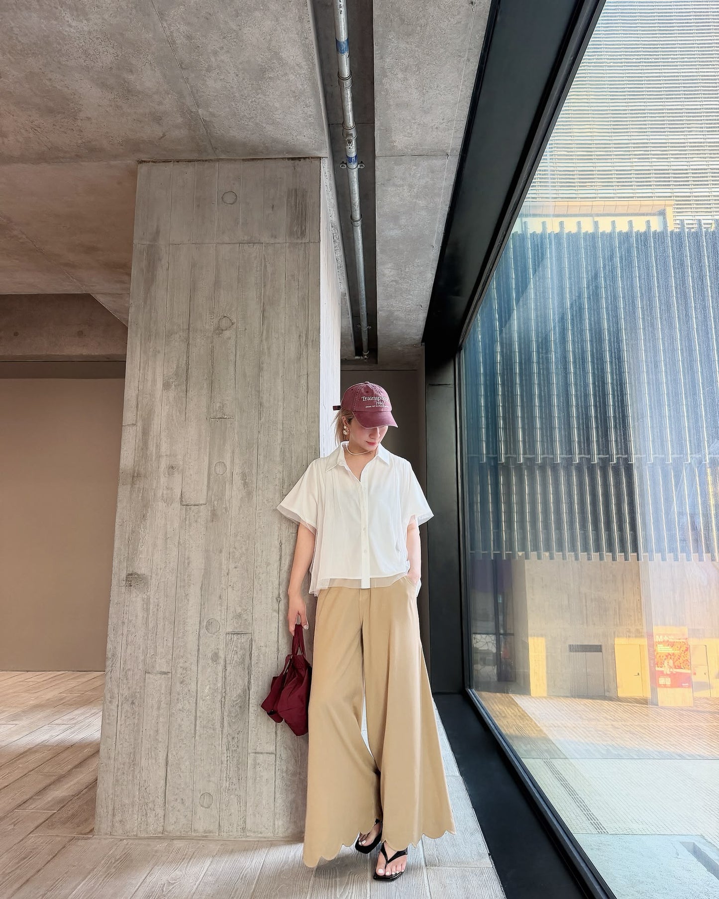 aalis WINNI SOFT scallop edge pants (Khaki)