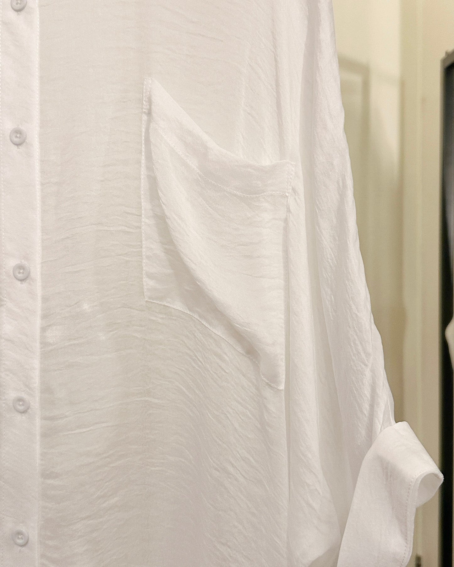 (Pre-order) aalis MENA SS26 mid sleeves oversized shirt (White)