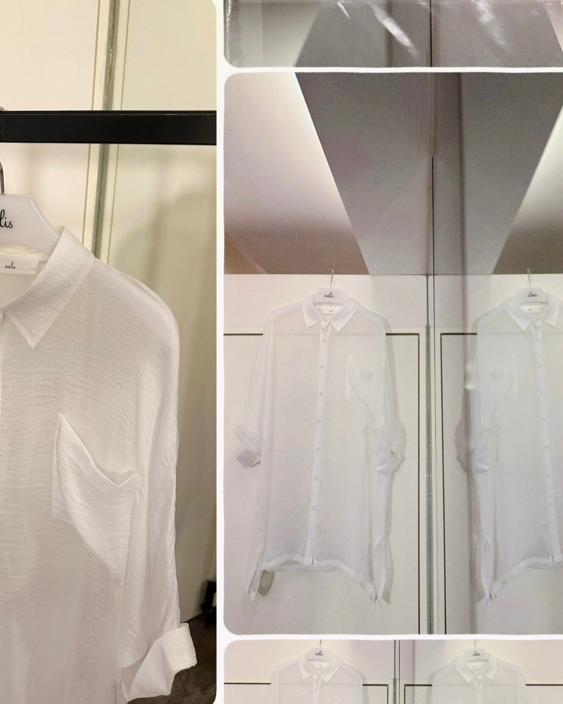 (Pre-order) aalis MENA SS26 mid sleeves oversized shirt (White)
