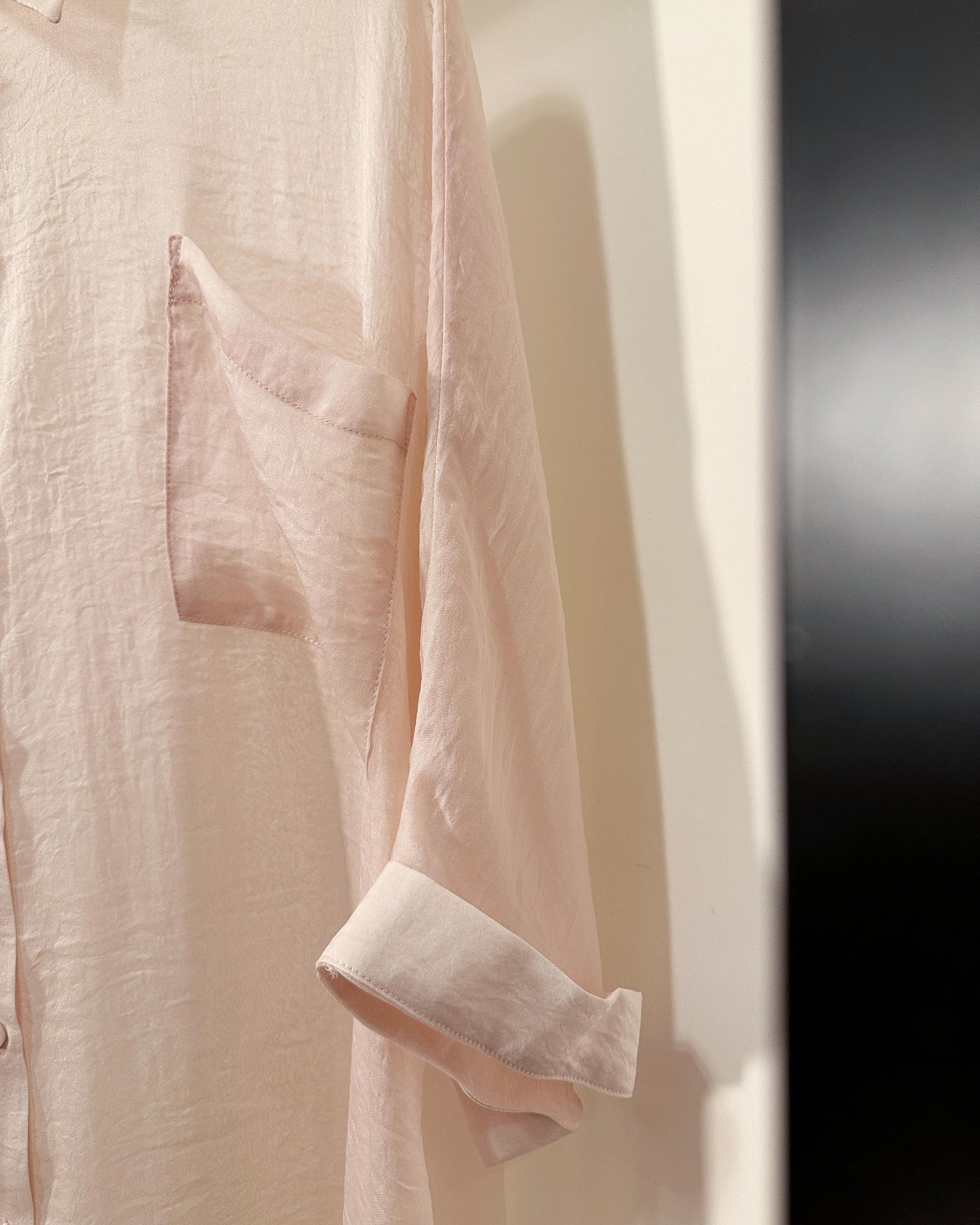 (Pre-order) aalis MENA SS26 mid sleeves oversized shirt (Light Pink)