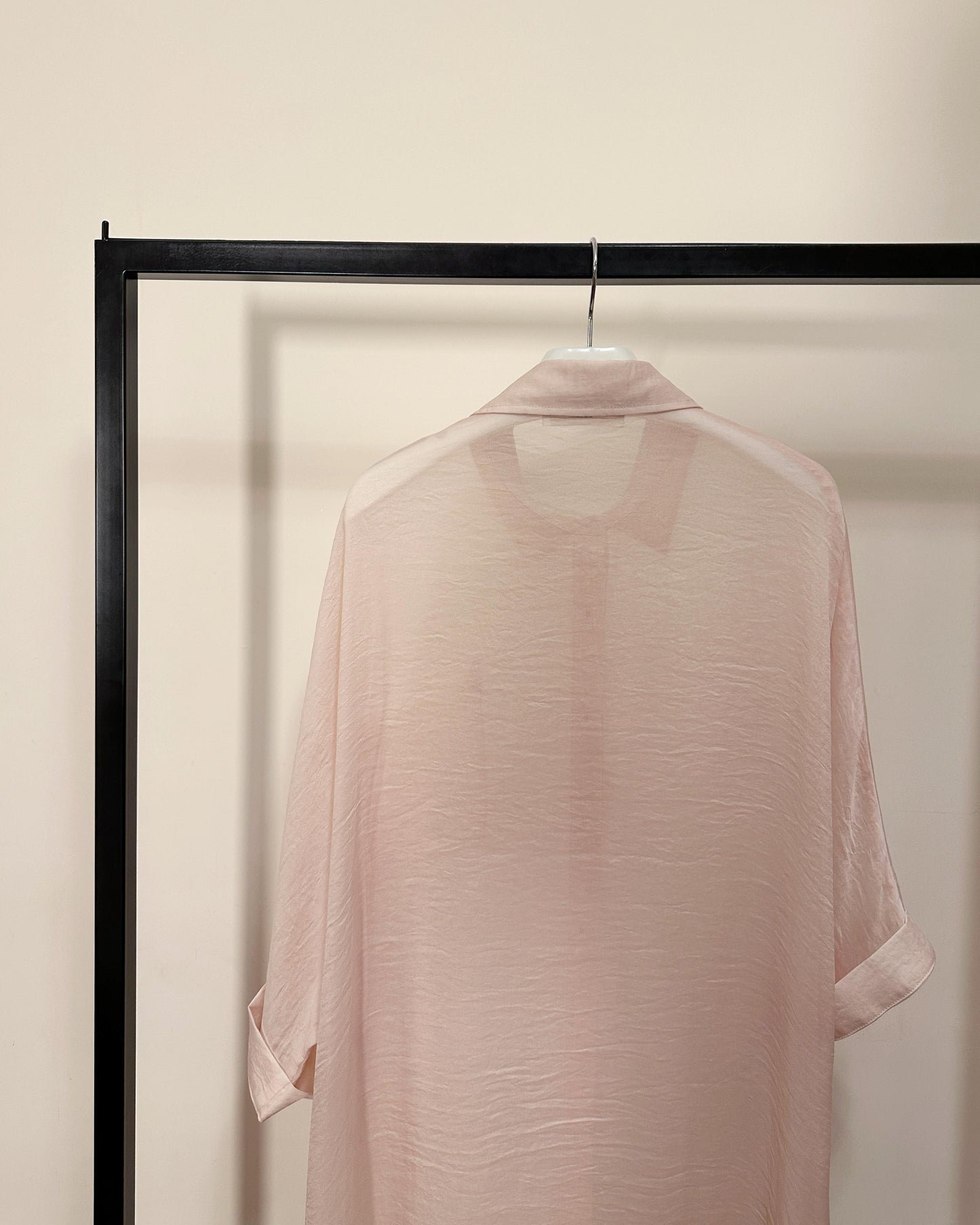 (Pre-order) aalis MENA SS26 mid sleeves oversized shirt (Light Pink)