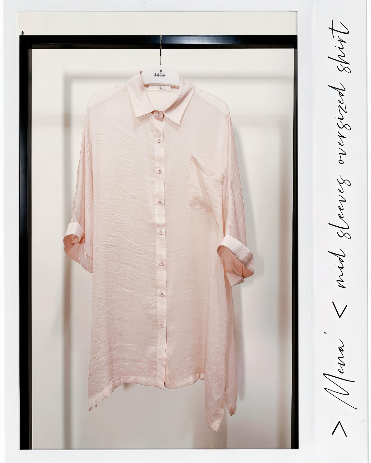 aalis MENA SS26 mid sleeves oversized shirt (Light Pink)