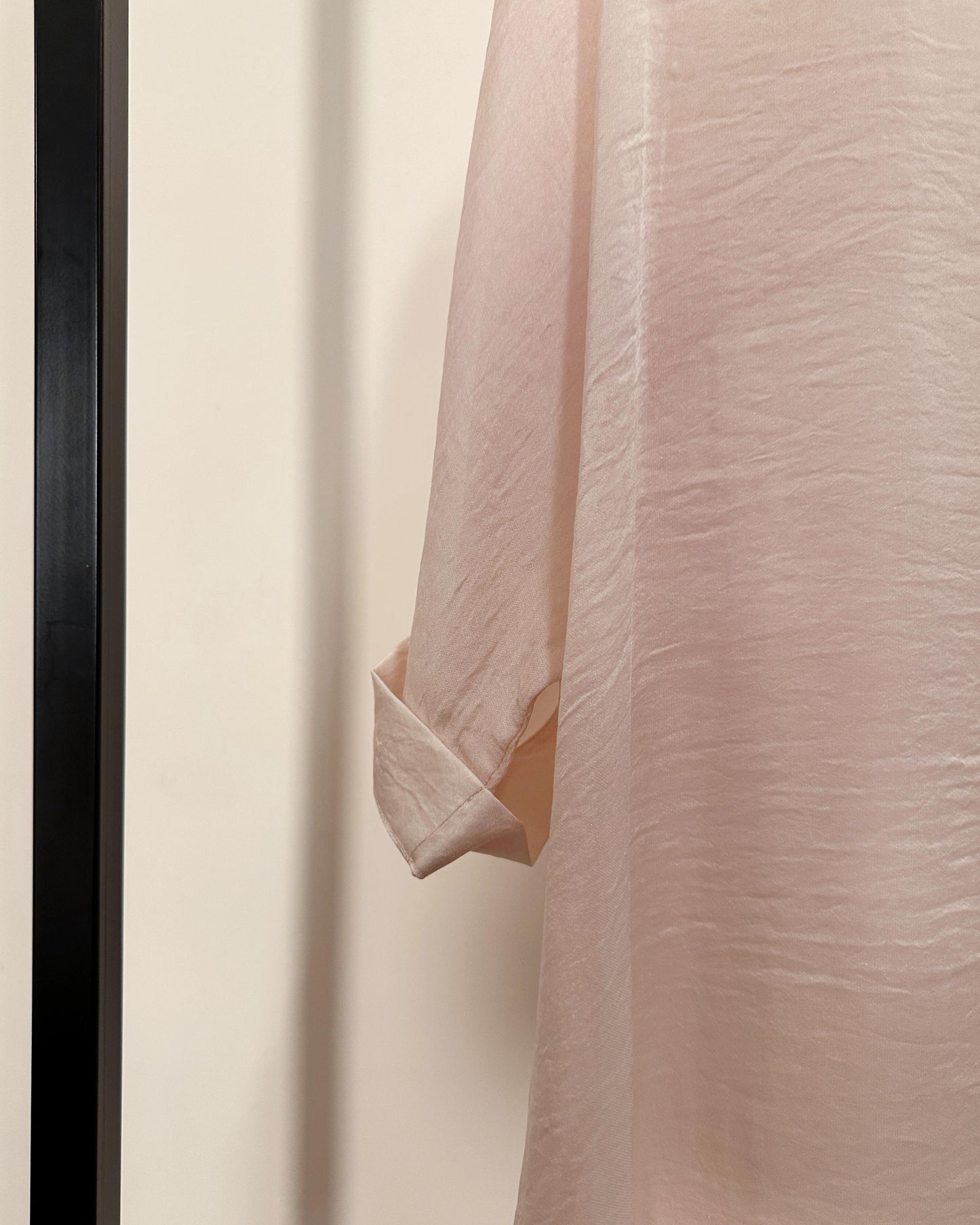 (Pre-order) aalis MENA SS26 mid sleeves oversized shirt (Light Pink)