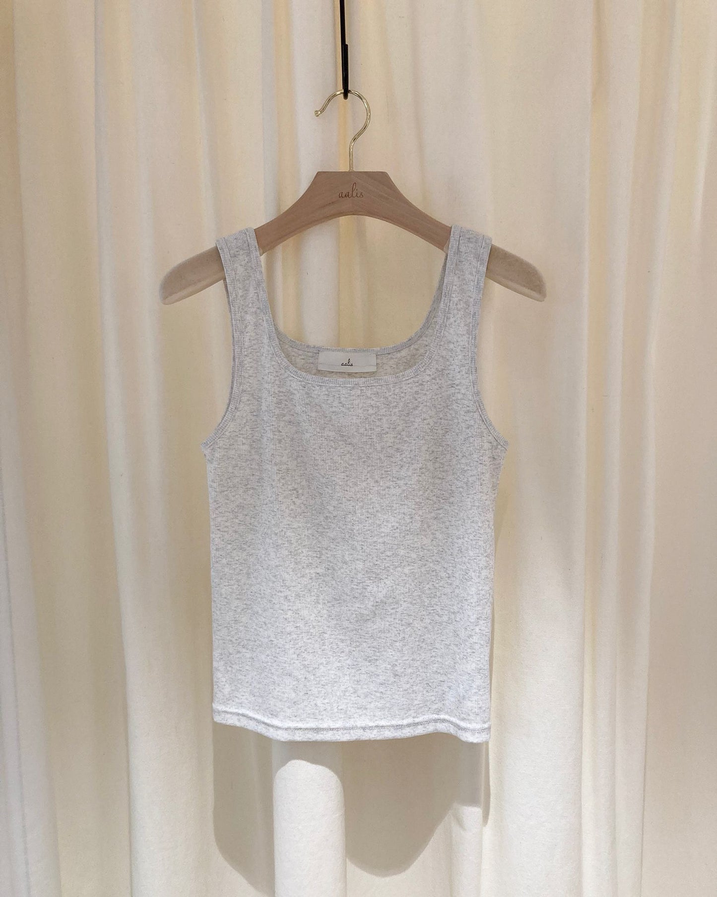 aalis MARITA FW25 square neck ribbed tank (Lt Heather Grey)