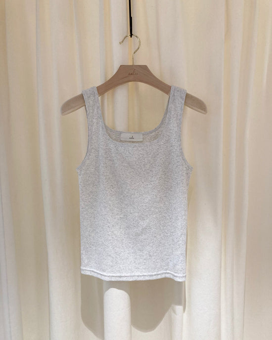 aalis MARITA FW25 square neck ribbed tank (Lt Heather Grey)