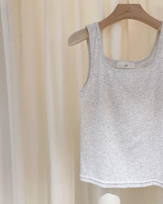 aalis MARITA FW25 square neck ribbed tank (Lt Heather Grey)