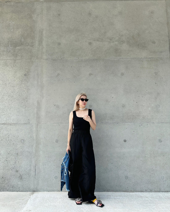 aalis MARITA FW25 square neck ribbed tank (Black)