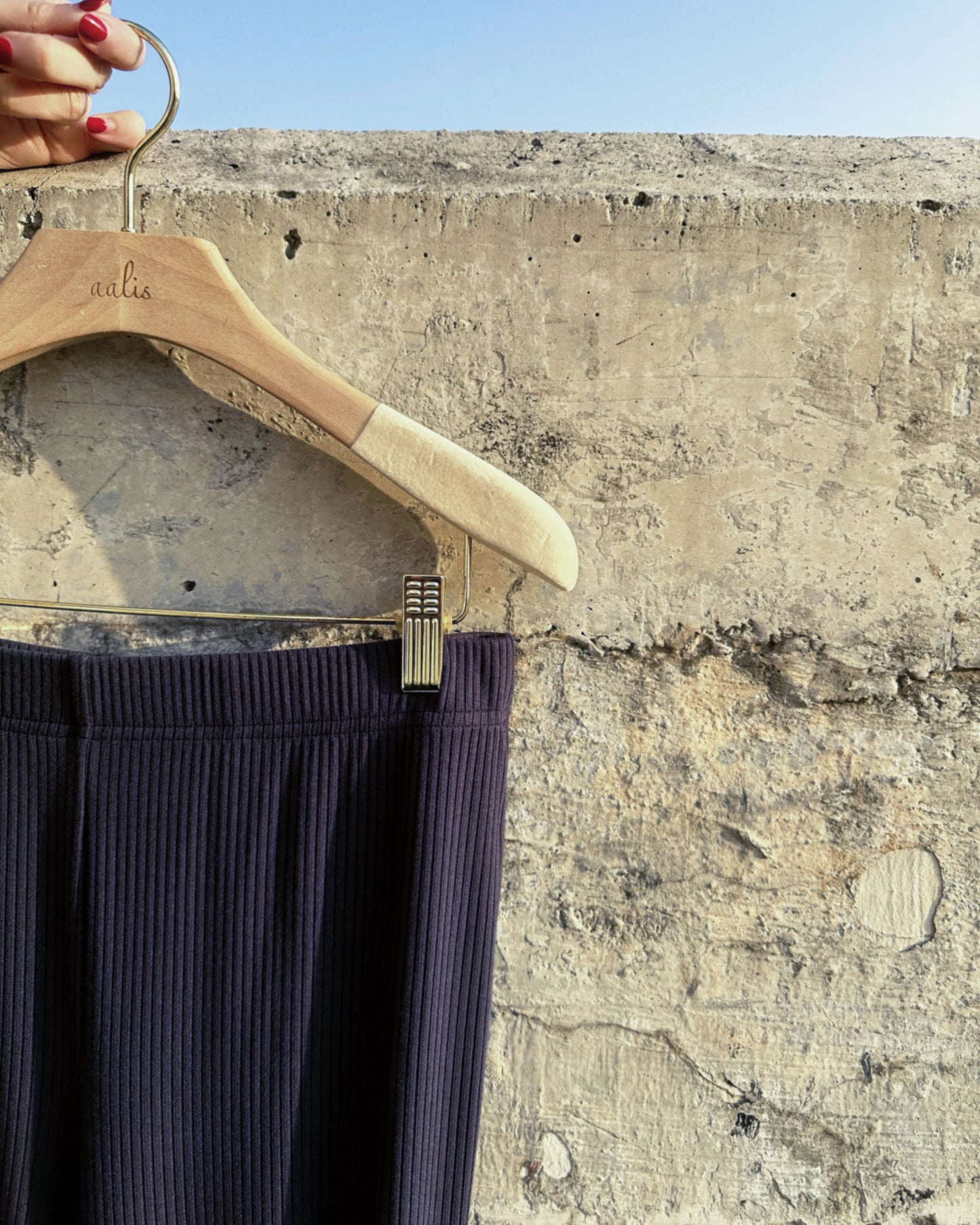 aalis DENIA T ruffle hem pants (Dark Blue)