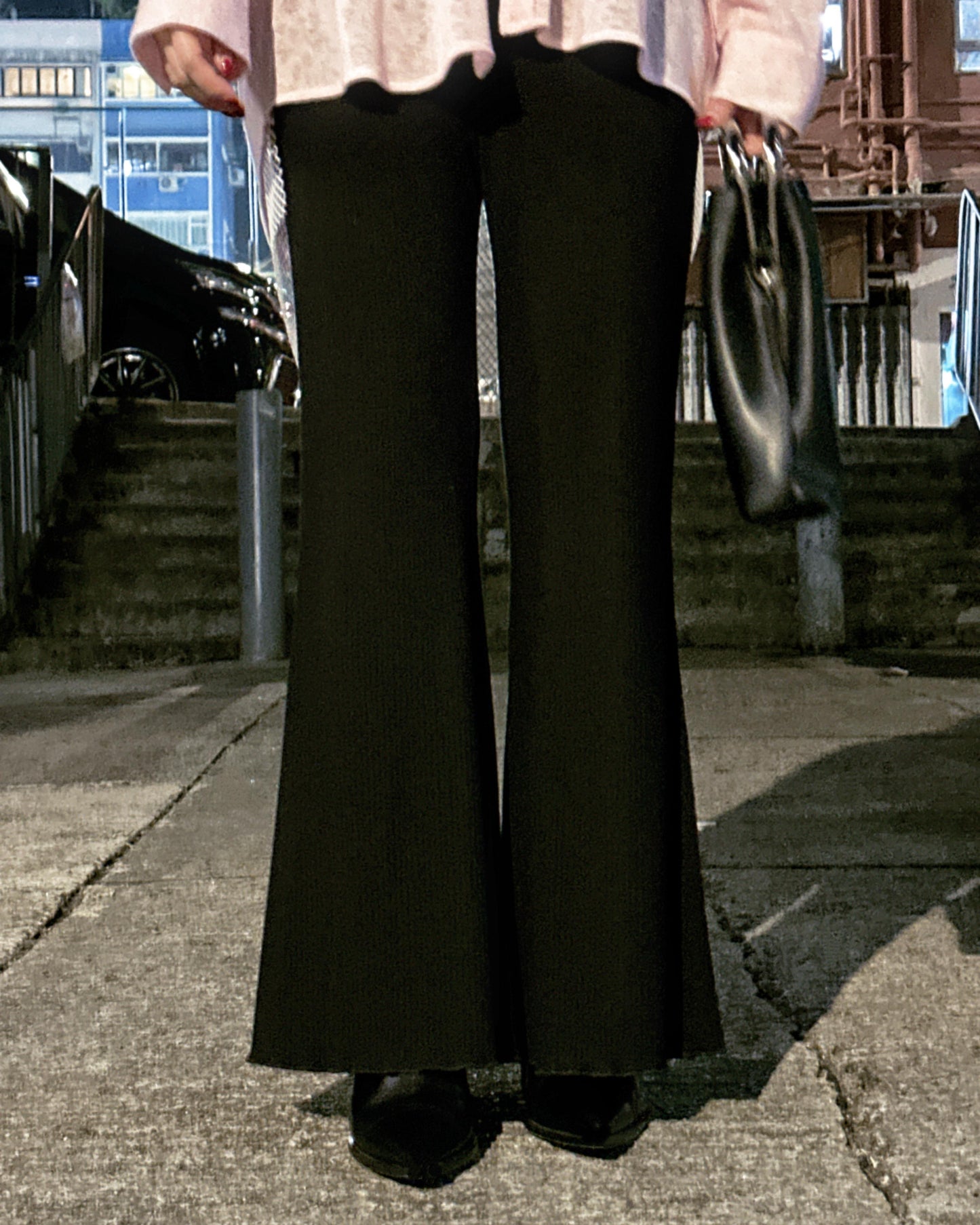 aalis DENIA T ruffle hem pants (Black)