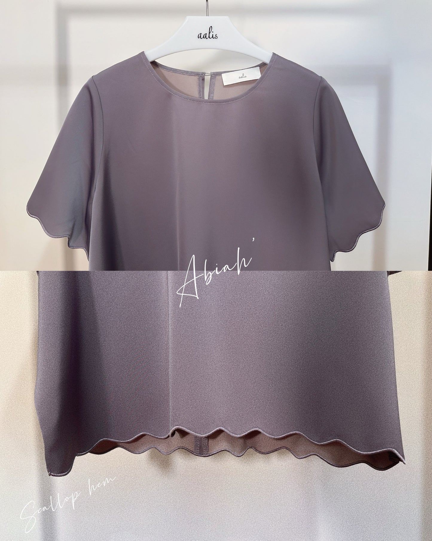 aalis ABIAH SOLID SS26 scallop edge top (Purple Grey)