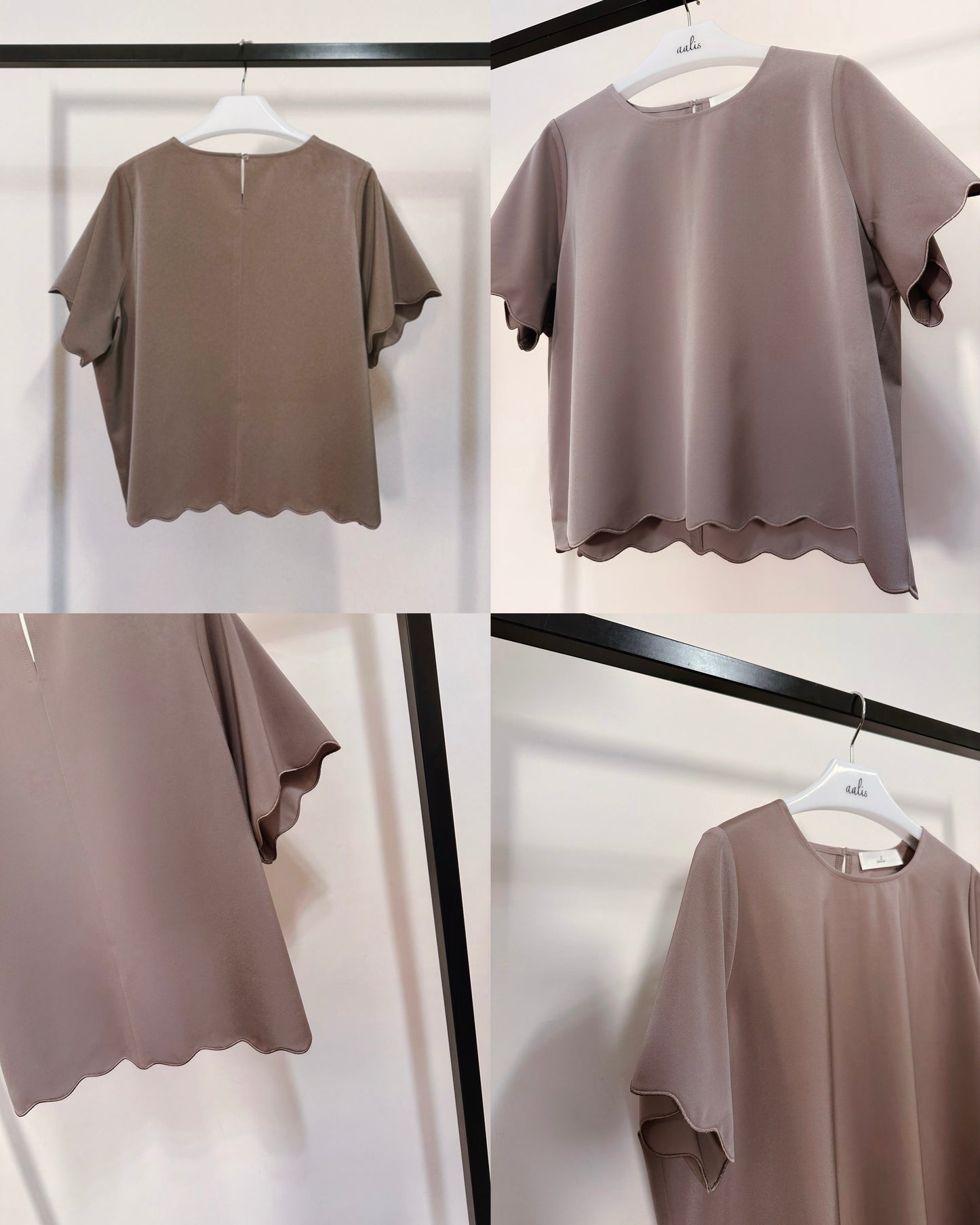 aalis ABIAH SOLID SS26 scallop edge top (Coco)