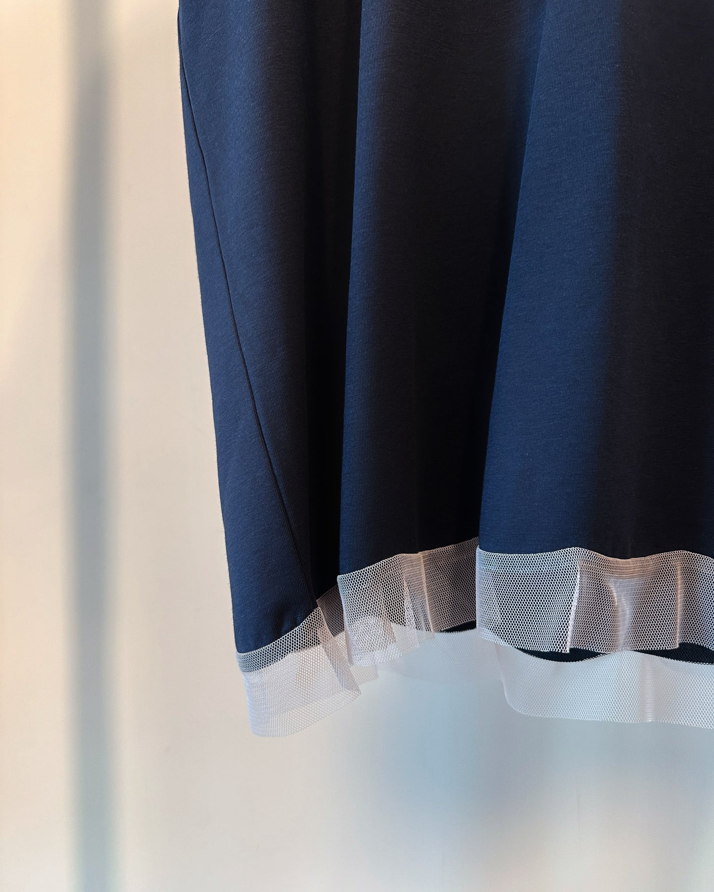 aalis PALLAS SS26 mesh scallop hem S/S tee (Dark Blue)