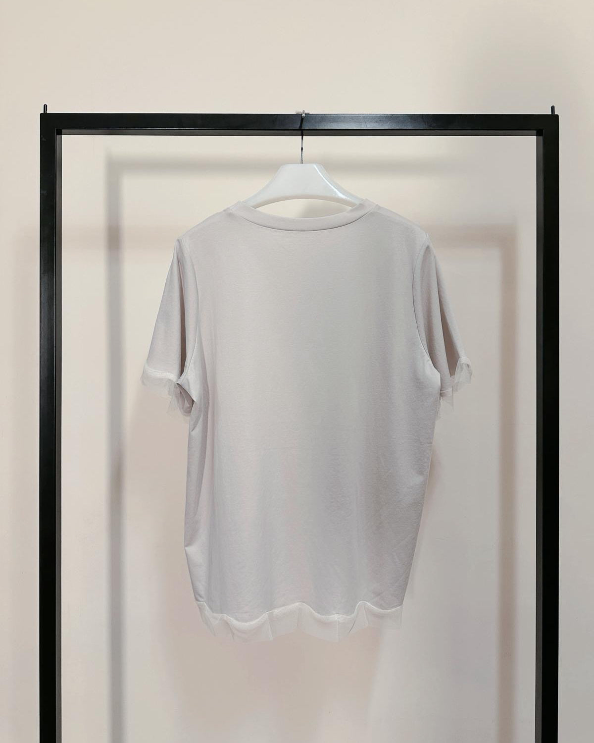 aalis PALLAS SS26 mesh scallop hem S/S tee (Light Grey)